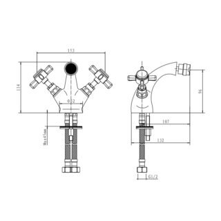 Eastbrook Haymarket Mono Bidet Mixer Tap With Pop Up Waste - Image 2