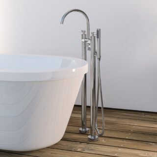 Eastbrook Leith Freestanding Bath Shower Mixer Tap With Kit - Chrome - Image 3