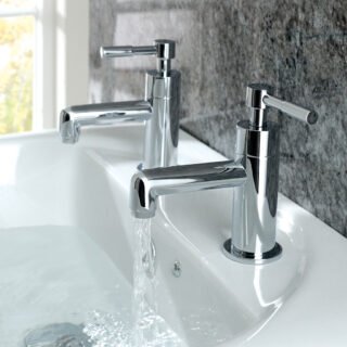 Eastbrook Leith Basin Pillar Taps - Chrome - Image 3