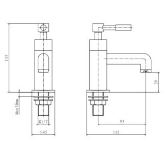 Eastbrook Leith Basin Pillar Taps - Chrome - Image 2