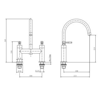 Eastbrook Leith Bath Filler Tap - Chrome - Image 2