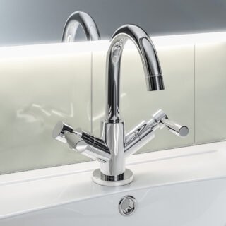 Eastbrook Leith Mono Basin Mixer Tap With Push Button Waste - Chrome - Image 3