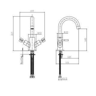 Eastbrook Leith Mono Basin Mixer Tap With Push Button Waste - Chrome - Image 2