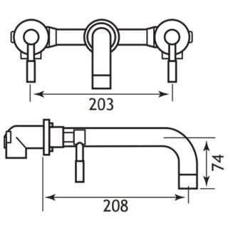 Eastbrook Leith Wall Mounted Basin Mixer Tap - Chrome - Image 2