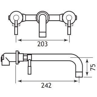 Eastbrook Leith Wall Mounted Bath Filler Tap - Chrome - Image 2