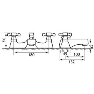 Eastbrook Stenhouse Standard Bath Shower Mixer Tap With Kit - Chrome - Image 2