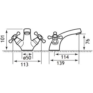 Eastbrook Stenhouse Mono Basin Mixer Tap With Click Waste - Chrome - Image 2