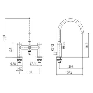 Eastbrook Prado Bath Shower Mixer Tap With Kit - Chrome - Image 2