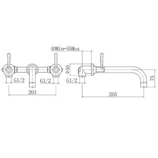 Eastbrook Prado 3 Hole Wall Mounted Bath Filler Tap - Chrome - Image 2