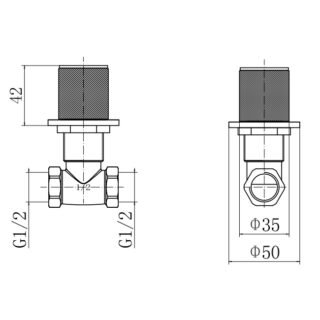 Eastbrook Prado Cylinder Side Valves Pair - Chrome - Image 2
