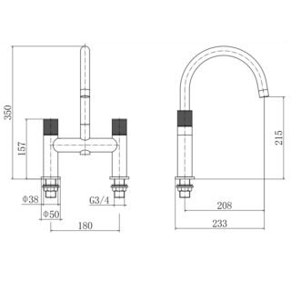 Eastbrook Prado Cylinder Bath Filler Tap - Chrome - Image 2