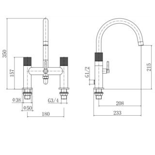 Eastbrook Prado Cylinder Bath Shower Mixer Tap With Kit - Chrome - Image 2