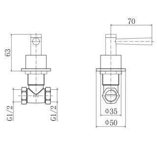 Eastbrook Prado Side Valves Pair - Chrome - Image 2