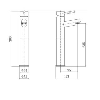 Eastbrook Prado 500 Mono Tall Basin Mixer Tap - Chrome - Image 2