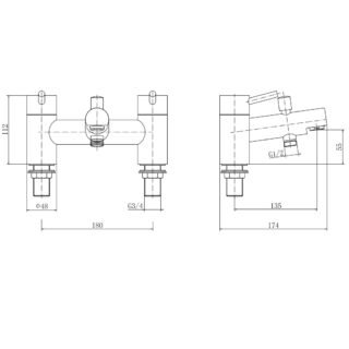 Eastbrook Prado 500 Bath Shower Mixer Tap With Kit - Chrome - Image 2
