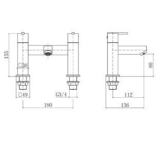 Eastbrook Prado 600 Bath Filler Tap - Image 2