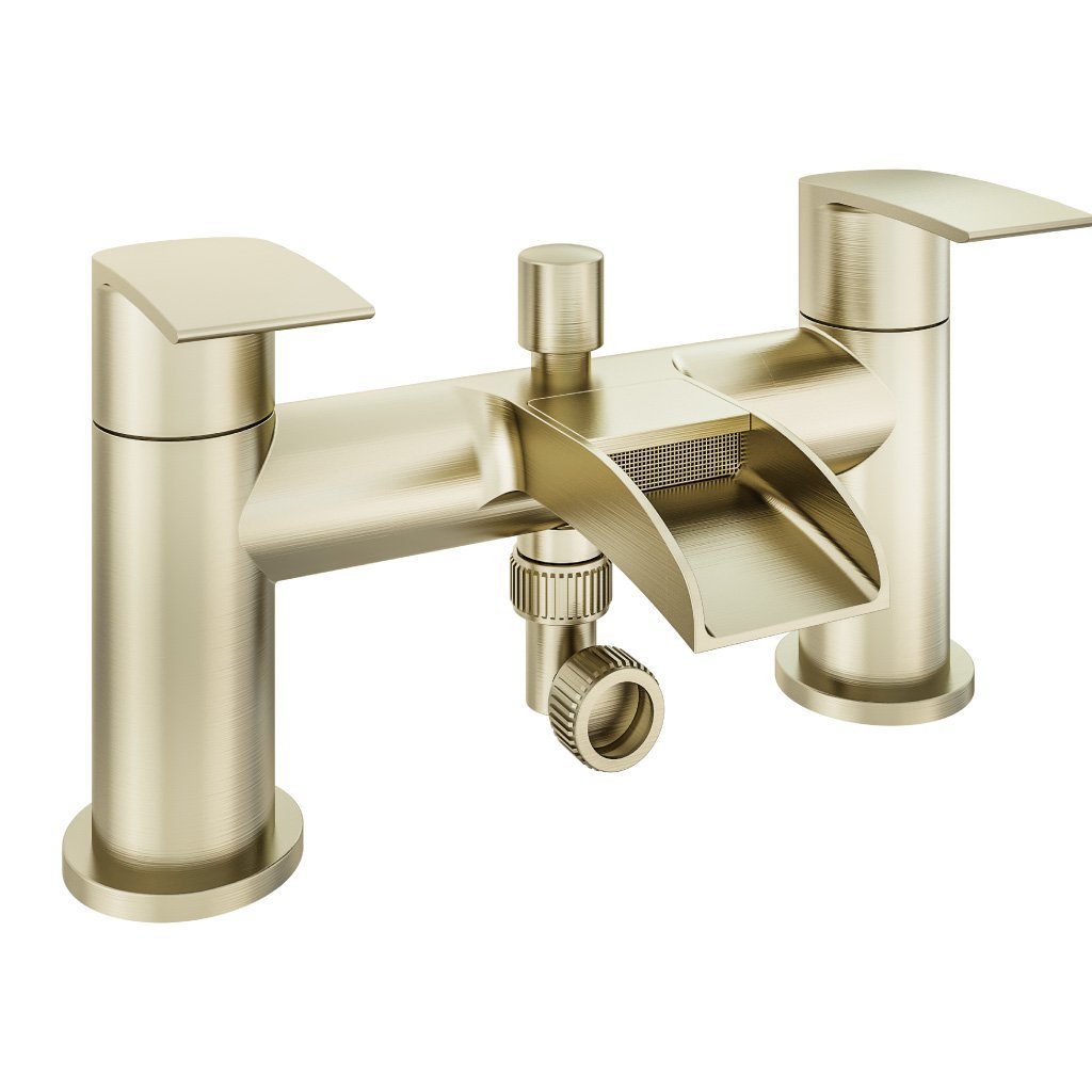 Eastbrook Aston Bath Shower Mixer Tap With Bracket, Handset And Hose - Brushed Brass