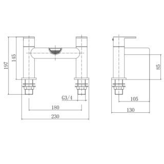 Eastbrook Ledwell Deck Mounted Bath Filler Tap - Image 2