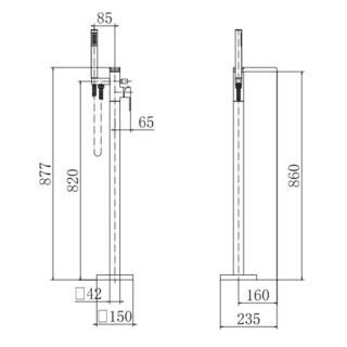 Eastbrook Padbury Manual Mono Floorstanding Bath Shower Mixer Tap - Image 2