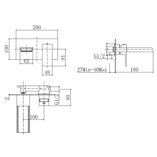 Eastbrook Chetwode Wall mounted Bath Filler Tap - Image 2