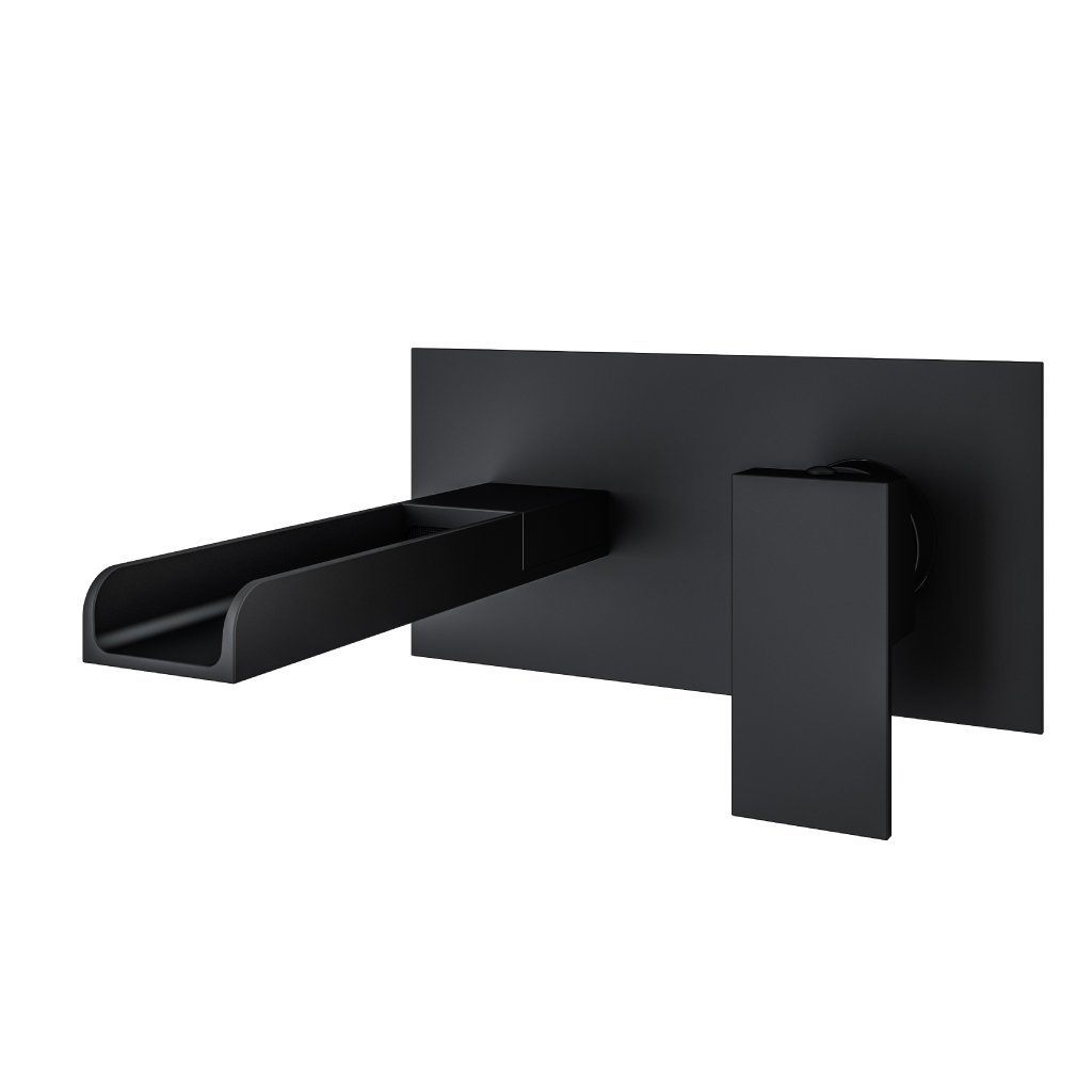 Eastbrook Chetwode Wall mounted Basin Mixer Tap - Matt Black