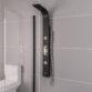 Eastbrook Derwent Shower Panel With Thermostatic Valve, Body Jets, Round Shower Handset & Hose - Chrome/Black