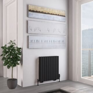 Eastbrook Tunstall Double Designer Radiator - Matt Black - Image 3