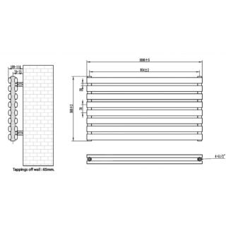 Eastbrook Tunstall Double Designer Heated Towel Rail - Matt Black - Image 10