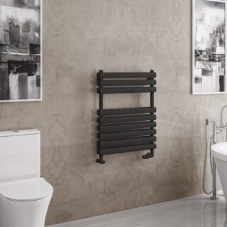 Eastbrook Tunstall Double Designer Heated Towel Rail - Matt Black - Image 4