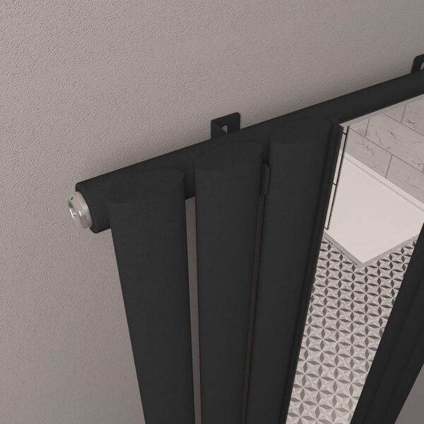 Eastbrook Tunstall Single Designer Mirror Radiator - Matt Black - Image 4