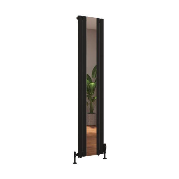 Eastbrook Tunstall Single Designer Mirror Radiator - Matt Black