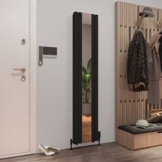 Eastbrook Tunstall Double Designer Mirror Radiator - Matt Black - Image 2