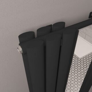 Eastbrook Tunstall Double Designer Mirror Radiator - Matt Black - Image 4