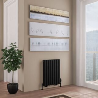 Eastbrook Tunstall Double Designer Radiator - Matt Black - Image 2