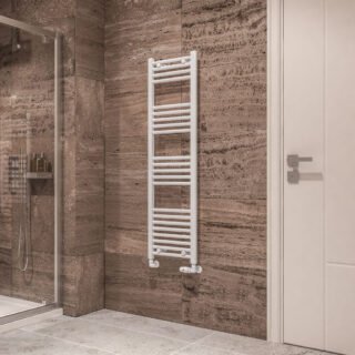 Eastbrook Wingrave Straight Heated Towel Rail - Gloss White - Image 2