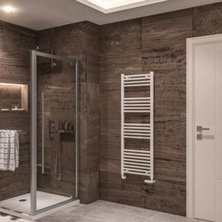 Eastbrook Wingrave Straight Heated Towel Rail - Gloss White - Image 6