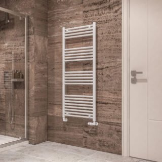 Eastbrook Wingrave Straight Heated Towel Rail - Gloss White - Image 4