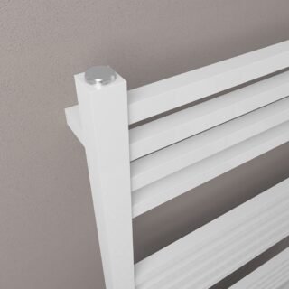 Eastbrook Tuscan Square Multirail Straight Heated Towel Rail - Gloss White - Image 8
