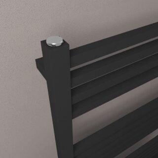 Eastbrook Tuscan Square Multirail Straight Heated Towel Rail - Matt Black - Image 8