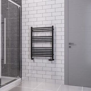 Eastbrook Tuscan Square Multirail Straight Heated Towel Rail - Matt Black - Image 3