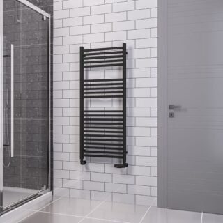 Eastbrook Tuscan Square Multirail Straight Heated Towel Rail - Matt Black - Image 4