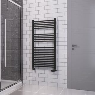 Eastbrook Tuscan Square Multirail Straight Heated Towel Rail - Matt Black - Image 5