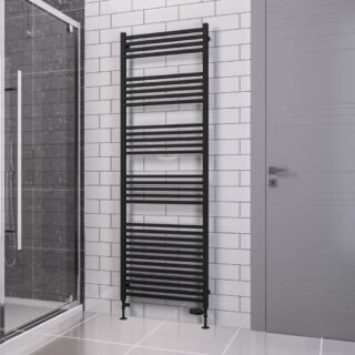 Eastbrook Tuscan Square Multirail Straight Heated Towel Rail - Matt Black - Image 7