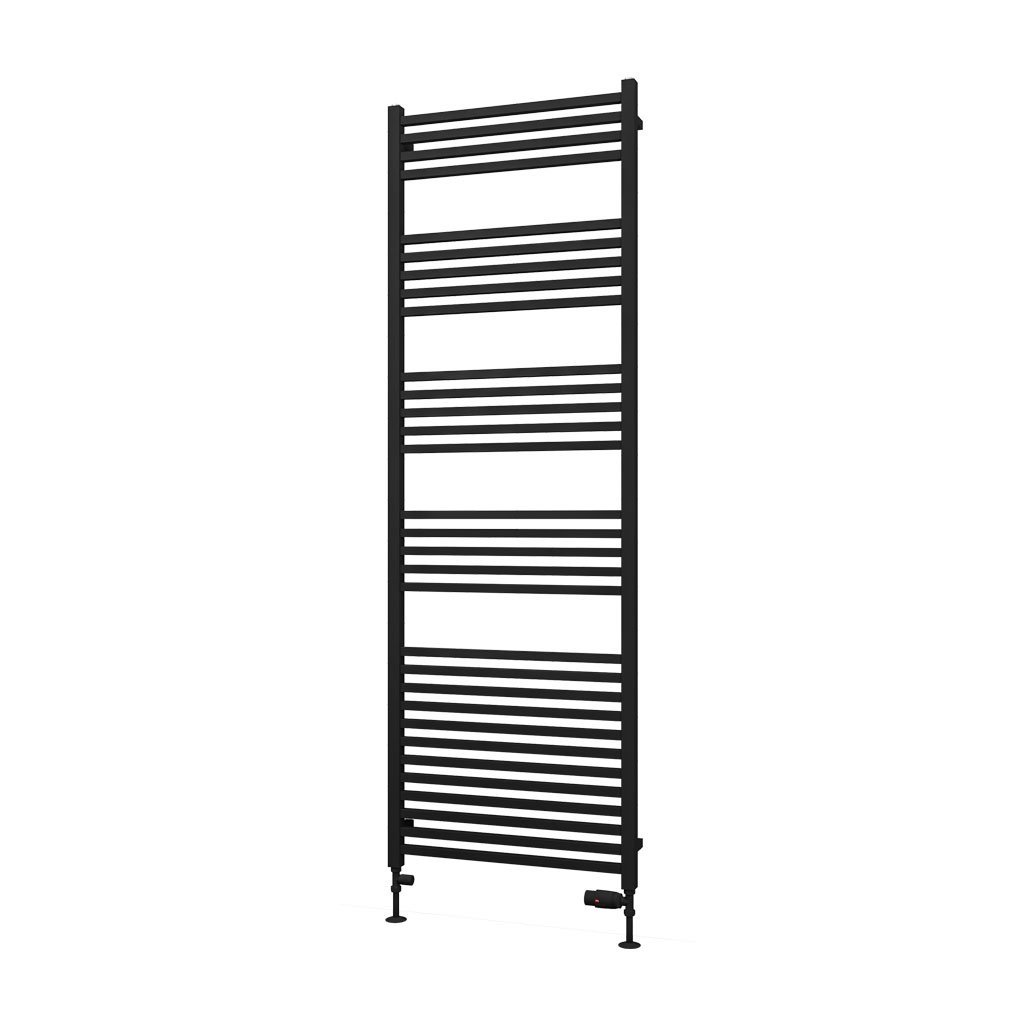Eastbrook Tuscan Square Multirail Straight Heated Towel Rail – Matt Black - 1800mm x 600mm