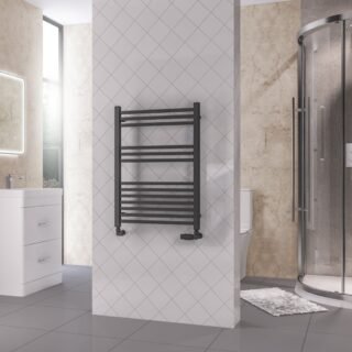 Eastbrook Rion Straight Heated Towel Rail - Matt Anthracite - Image 3