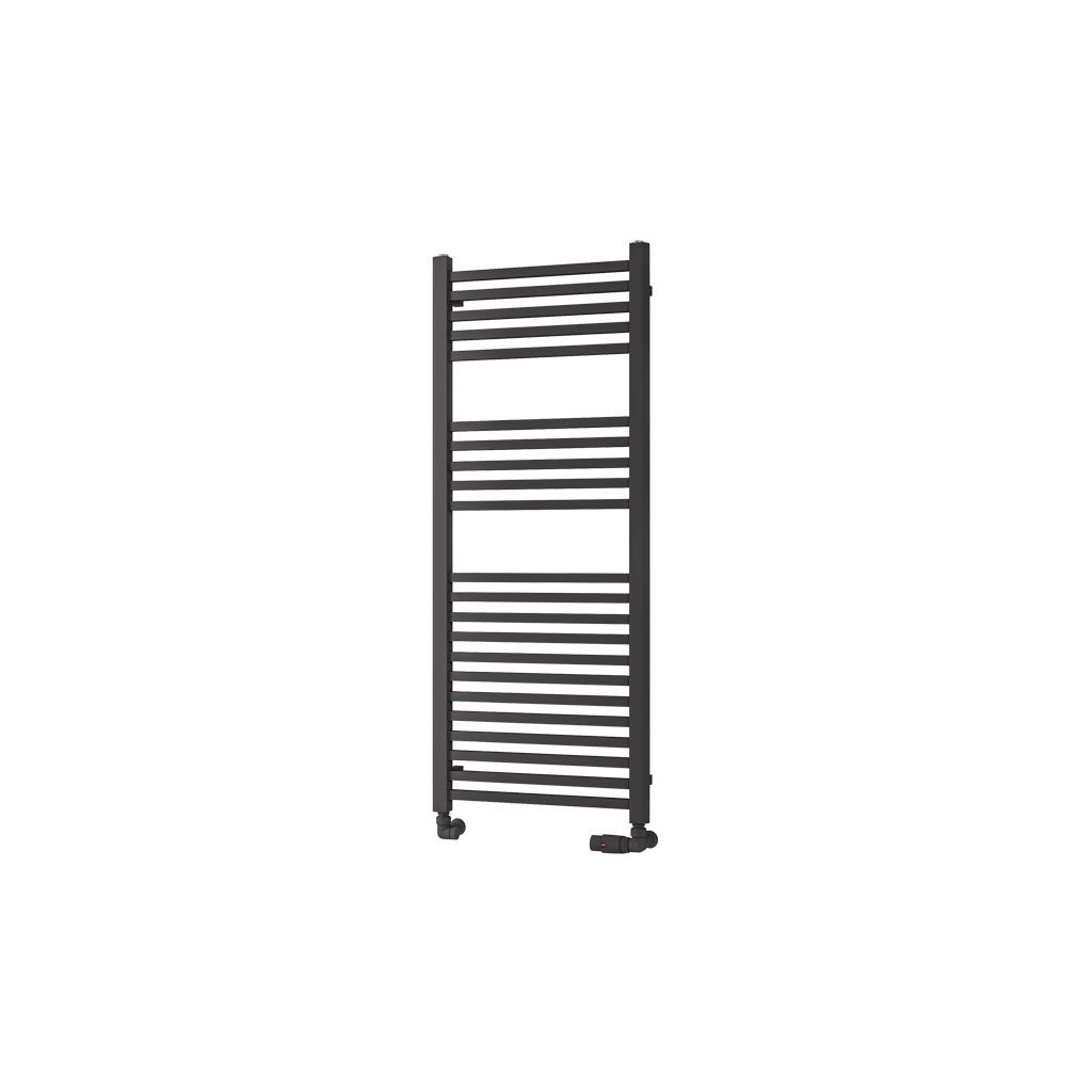 Eastbrook Rion Straight Heated Towel Rail – Matt Anthracite - 1200mm x 500mm