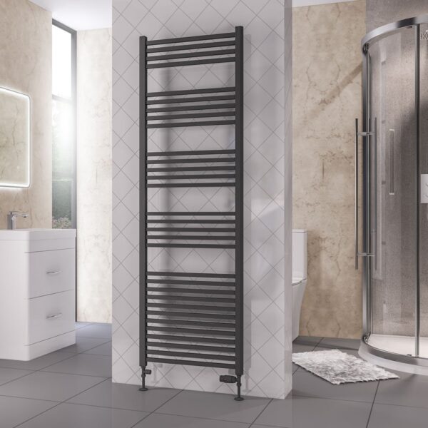 Eastbrook Rion Straight Heated Towel Rail - Matt Anthracite - Image 7