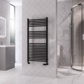 Eastbrook Rion Straight Heated Towel Rail - Matt Black - Image 5