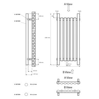Eastbrook Lambourne Single Designer Radiator - Chrome - Image 15