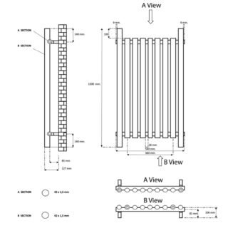 Eastbrook Lambourne Single Designer Radiator - Chrome - Image 16